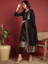 Polyester Ethnic motifs Black Indian Ethnic
